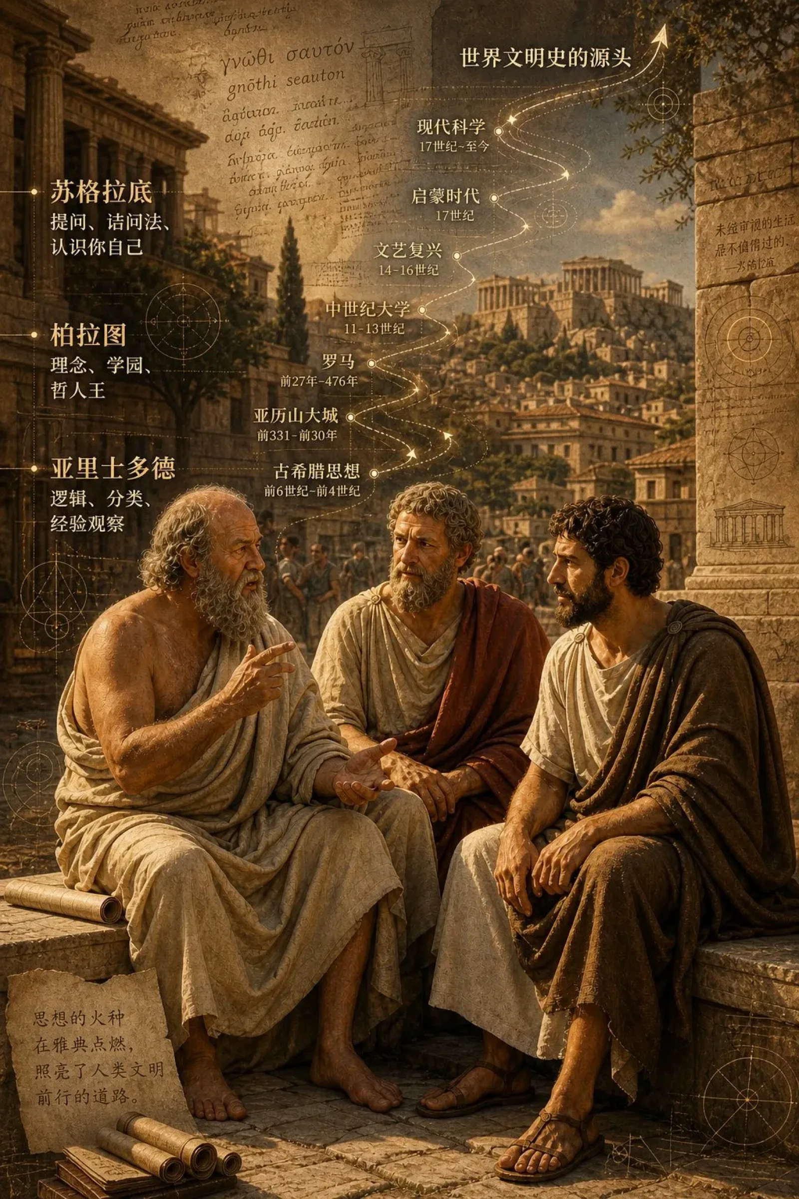 古希腊三哲时间轴城市图 案例