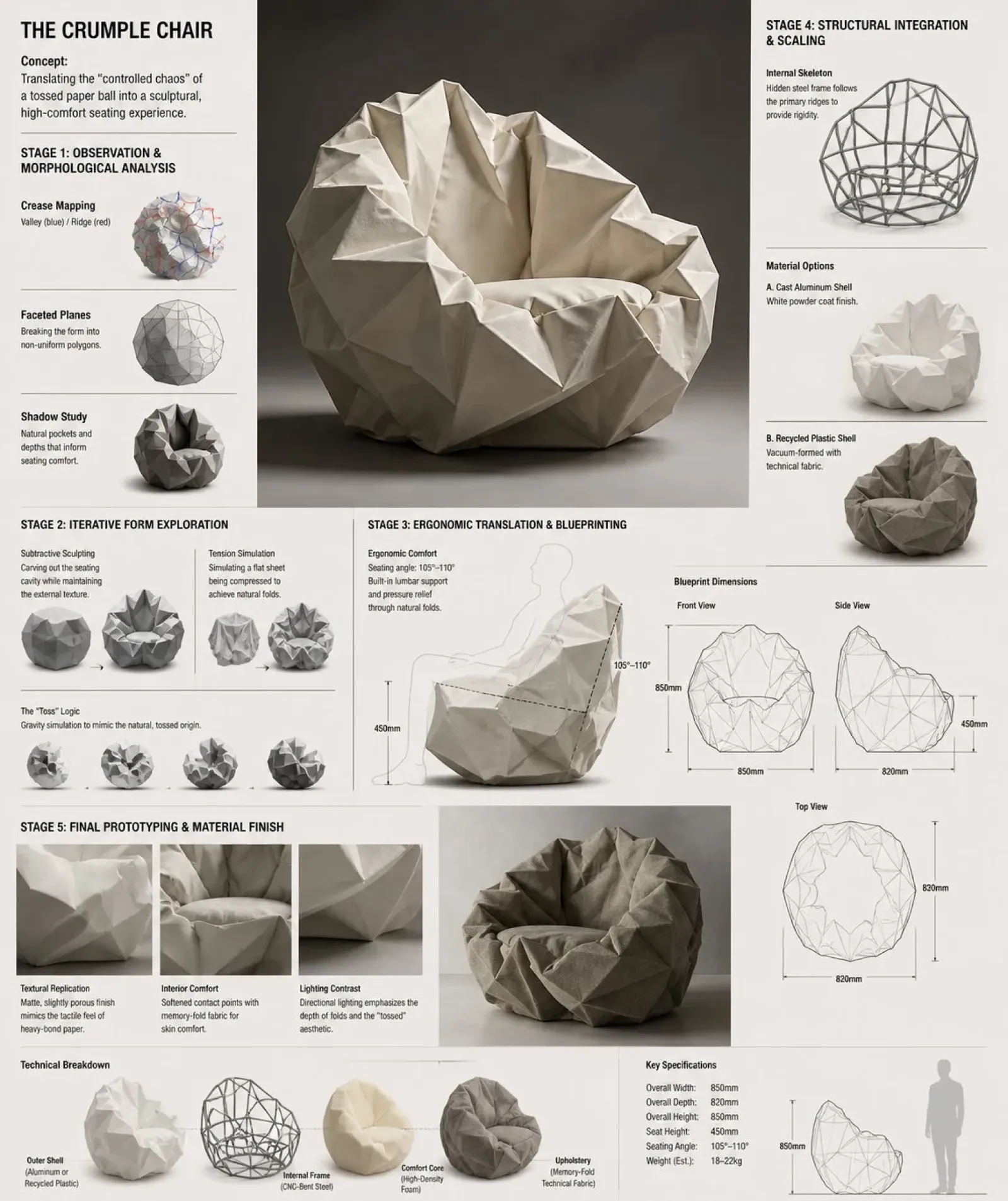 Crumple Chair 概念沙发研发板 案例