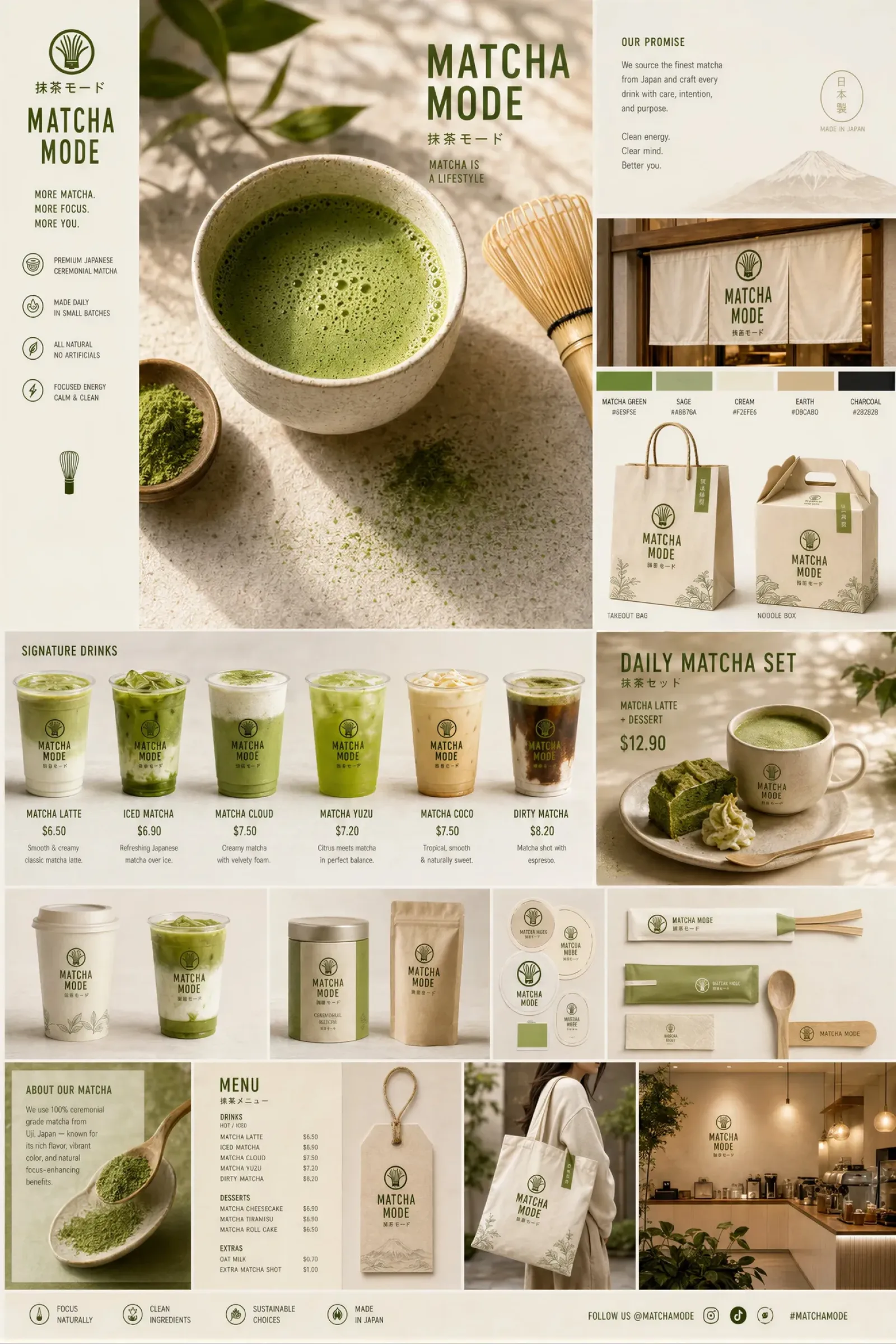 抹茶品牌触点系统视觉板 案例